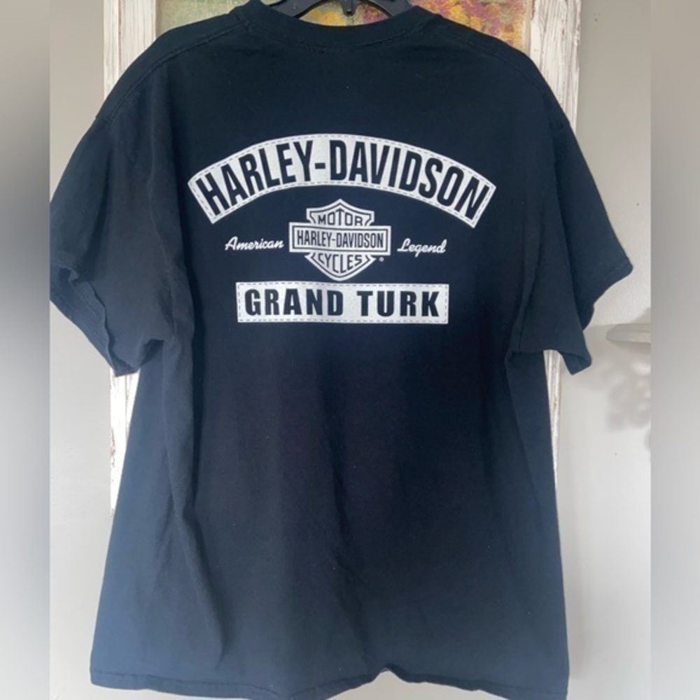 Harley Davidson Shirt XL Black Motorcycle Biker T-Shirt GRAND TURK